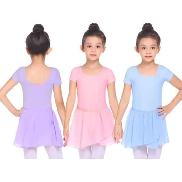 Arshiner Girls Ballet Skirts Dance 3 Pack Chiffon Wrap