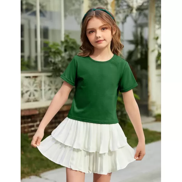 Arshiner Girls Crop Tops Short Sleeve Tie Dye Summer T Shirt Crewneck Rolled Cuffs Fashion Shirts Tee