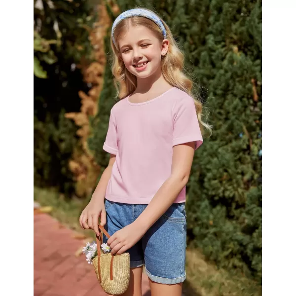 Arshiner Girls Crop Tops Short Sleeve Tie Dye Summer T Shirt Crewneck Rolled Cuffs Fashion Shirts Tee