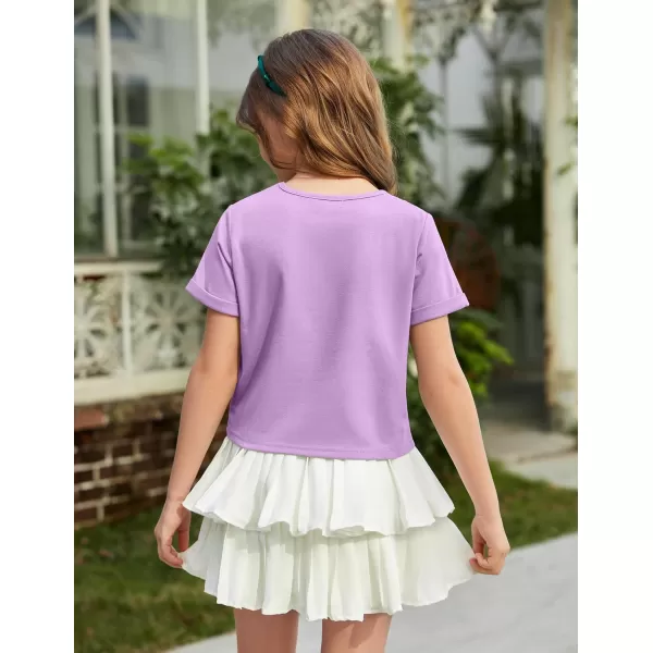 Arshiner Girls Crop Tops Short Sleeve Tie Dye Summer T Shirt Crewneck Rolled Cuffs Fashion Shirts Tee