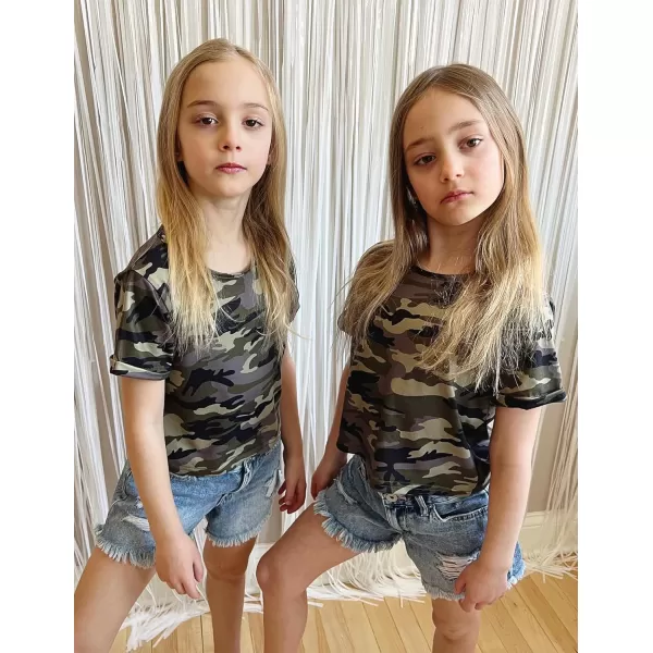 Arshiner Girls Crop Tops Short Sleeve Tie Dye Summer T Shirt Crewneck Rolled Cuffs Fashion Shirts Tee