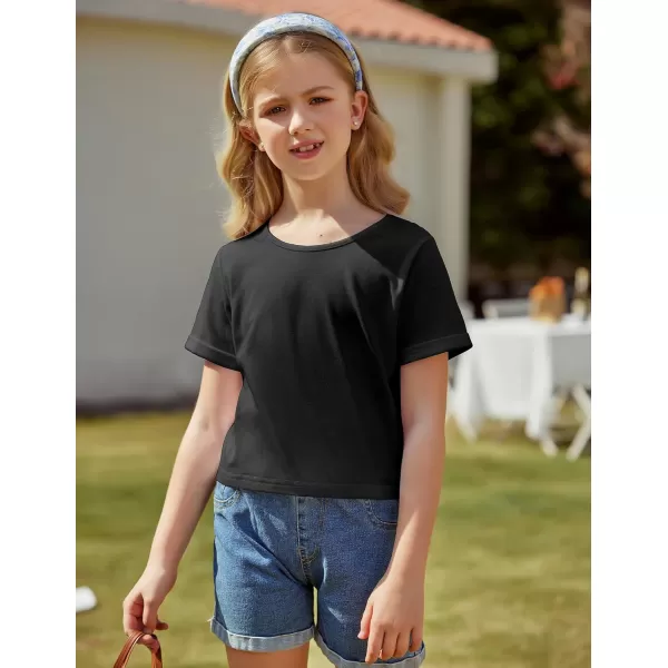 Arshiner Girls Crop Tops Short Sleeve Tie Dye Summer T Shirt Crewneck Rolled Cuffs Fashion Shirts Tee