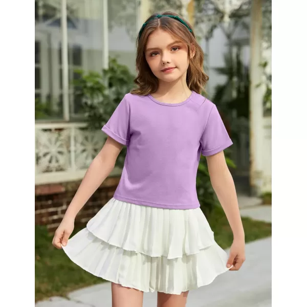Arshiner Girls Crop Tops Short Sleeve Tie Dye Summer T Shirt Crewneck Rolled Cuffs Fashion Shirts Tee