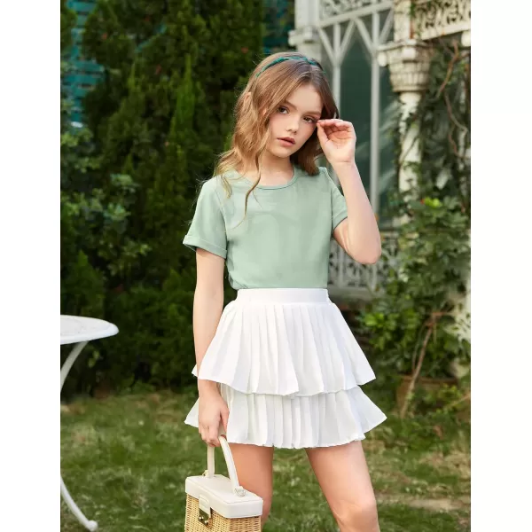 Arshiner Girls Crop Tops Short Sleeve Tie Dye Summer T Shirt Crewneck Rolled Cuffs Fashion Shirts Tee