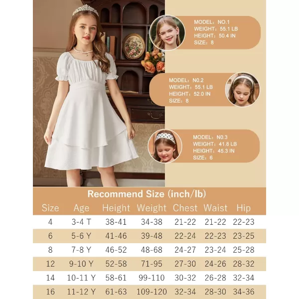 Arshiner Girls Dress Summer Off Shoulder Puff Sleeve Ruffle Tiered Layer Party Dresses