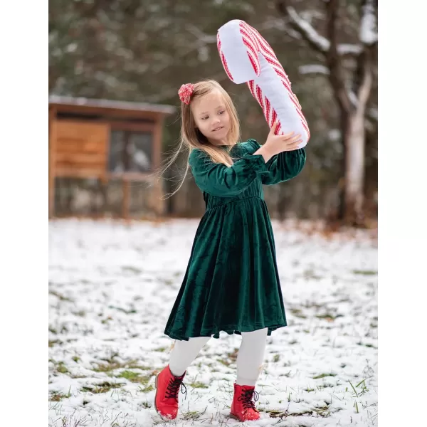 Arshiner Girls Dresses Velvet A Line Casual Party Dress with Pockets