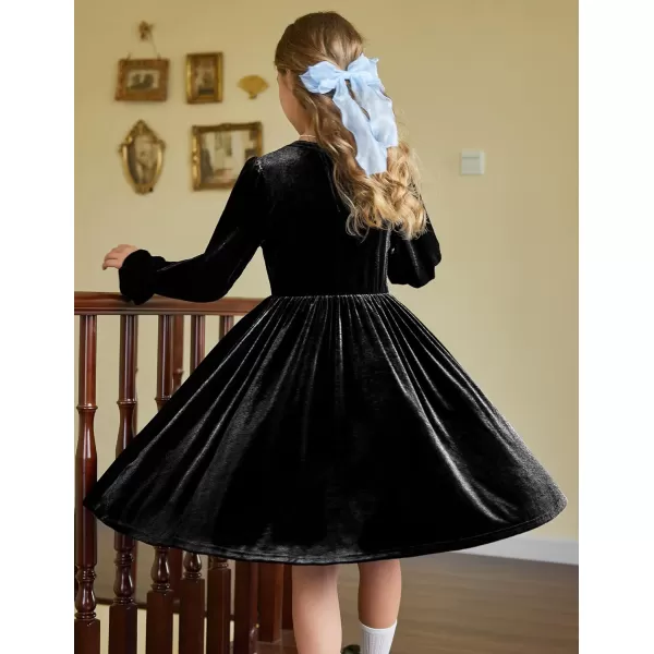 Arshiner Girls Dresses Velvet A Line Casual Party Dress with Pockets
