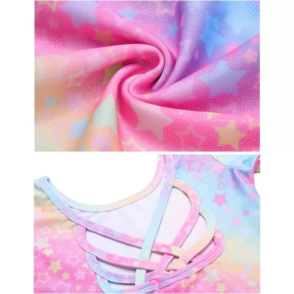 Arshiner Girls Long Sleeve Ballet Leotards with Shinny Skirts Criss-Cross Back Dance Dresses