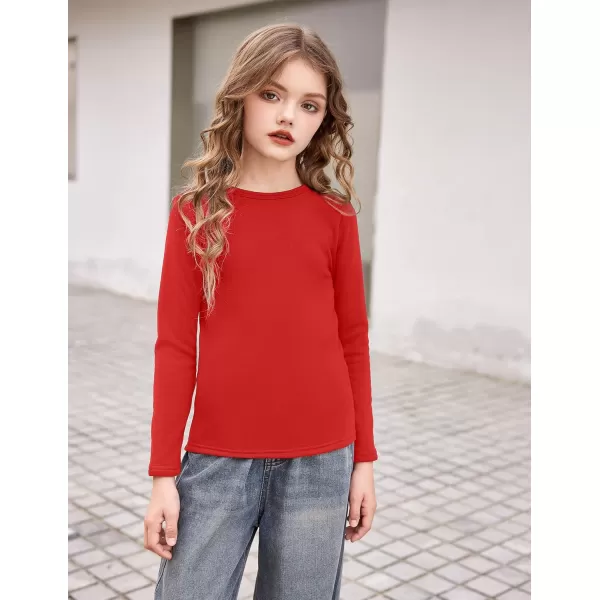 Arshiner Girls Long Sleeve Shirts So Soft Fashion Crewneck Thermal Tunic Tops Blouse Tee 3-12 Years