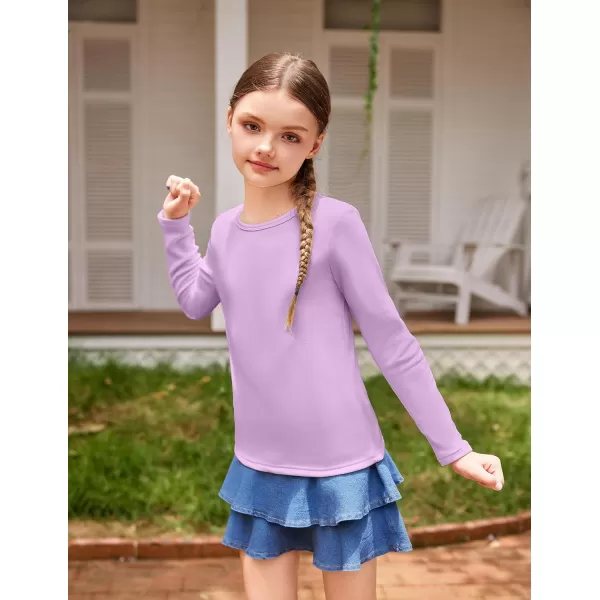 Arshiner Girls Long Sleeve Shirts So Soft Fashion Crewneck Thermal Tunic Tops Blouse Tee 3-12 Years