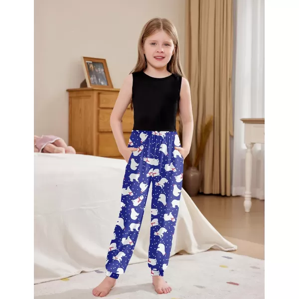 Arshiner Girls Pajama Pants Kids Plaid Pj Pants Comfy Lounge Sleepwear Bottoms with Pockets