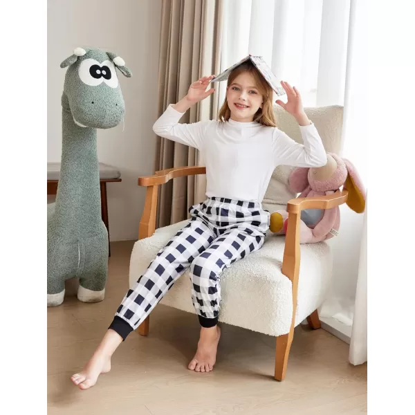 Arshiner Girls Pajama Pants Kids Plaid Pj Pants Comfy Lounge Sleepwear Bottoms with Pockets