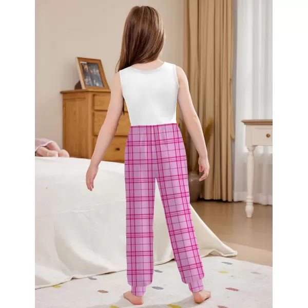 Arshiner Girls Pajama Pants Kids Plaid Pj Pants Comfy Lounge Sleepwear Bottoms with Pockets