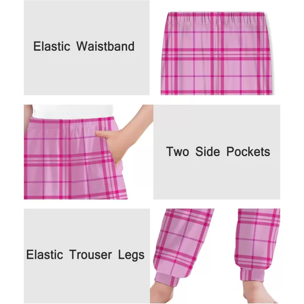 Arshiner Girls Pajama Pants Kids Plaid Pj Pants Comfy Lounge Sleepwear Bottoms with Pockets