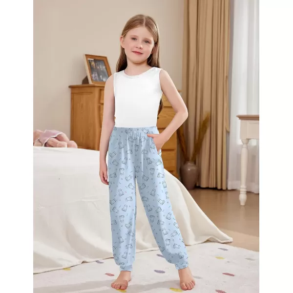 Arshiner Girls Pajama Pants Kids Plaid Pj Pants Comfy Lounge Sleepwear Bottoms with Pockets