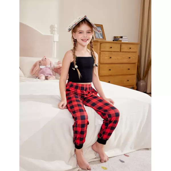 Arshiner Girls Pajama Pants Kids Plaid Pj Pants Comfy Lounge Sleepwear Bottoms with Pockets
