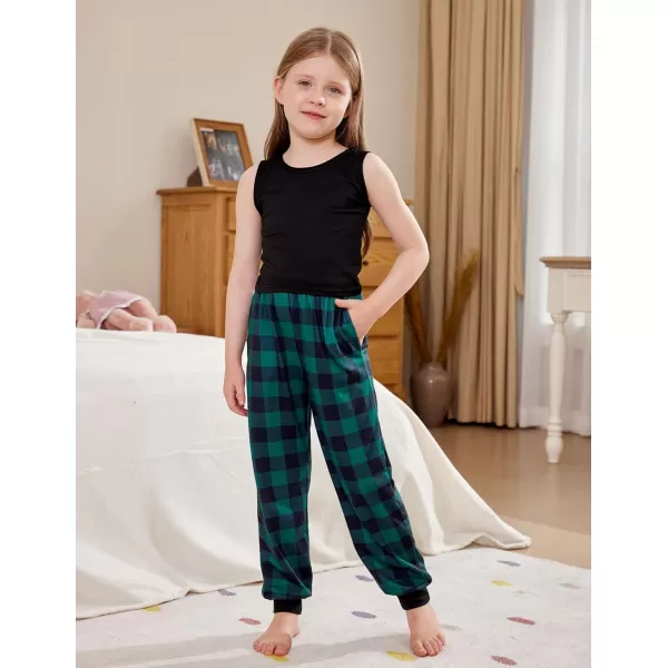 Arshiner Girls Pajama Pants Kids Plaid Pj Pants Comfy Lounge Sleepwear Bottoms with Pockets