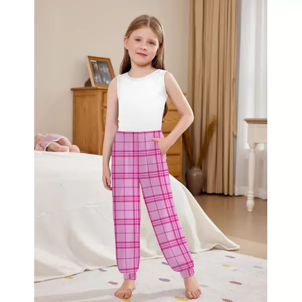 Arshiner Girls Pajama Pants Kids Plaid Pj Pants Comfy Lounge Sleepwear Bottoms with Pockets