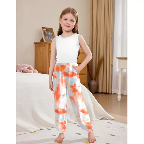 Arshiner Girls Pajama Pants Kids Plaid Pj Pants Comfy Lounge Sleepwear Bottoms with Pockets