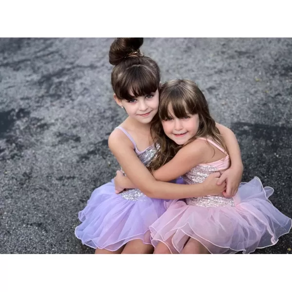 Arshiner Kid Girls Sparkly Sequin Ballet Leotards with Tutu Skirt Dance Dress Sleeveless Ballerina Outfits
