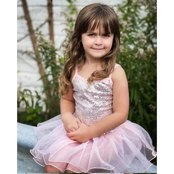 Arshiner Kid Girls Sparkly Sequin Ballet Leotards with Tutu Skirt Dance Dress Sleeveless Ballerina Outfits