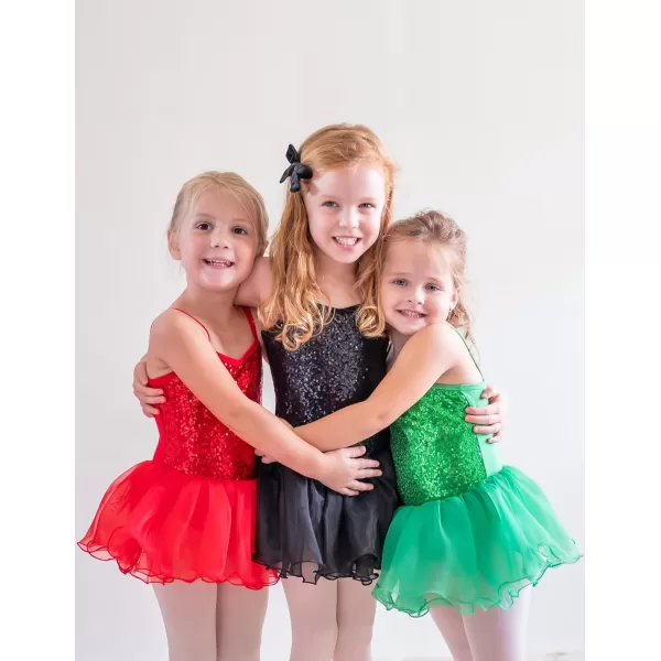 Arshiner Kid Girls Sparkly Sequin Ballet Leotards with Tutu Skirt Dance Dress Sleeveless Ballerina Outfits