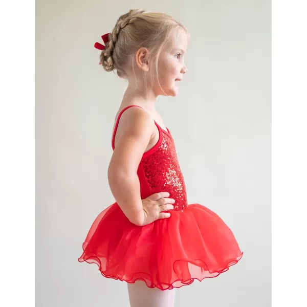 Arshiner Kid Girls Sparkly Sequin Ballet Leotards with Tutu Skirt Dance Dress Sleeveless Ballerina Outfits