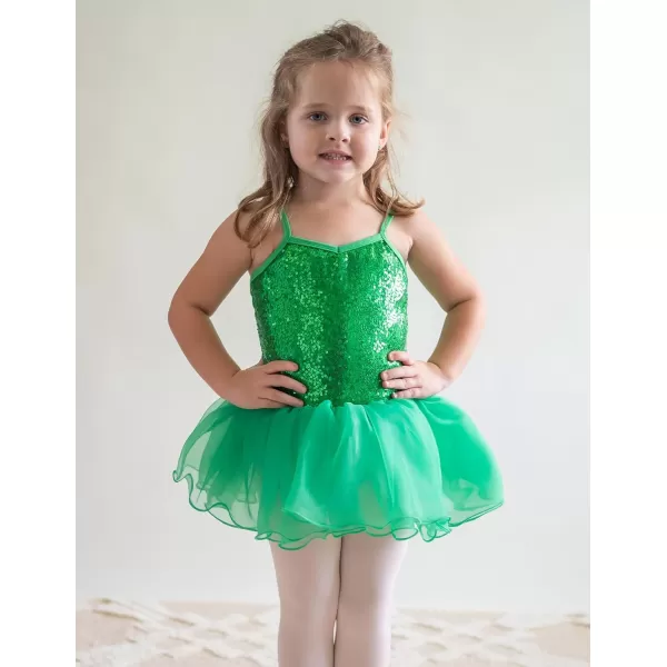 Arshiner Kid Girls Sparkly Sequin Ballet Leotards with Tutu Skirt Dance Dress Sleeveless Ballerina Outfits