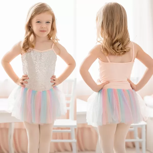 Arshiner Kid Girls Sparkly Sequin Ballet Leotards with Tutu Skirt Dance Dress Sleeveless Ballerina Outfits