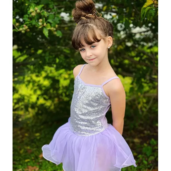 Arshiner Kid Girls Sparkly Sequin Ballet Leotards with Tutu Skirt Dance Dress Sleeveless Ballerina Outfits
