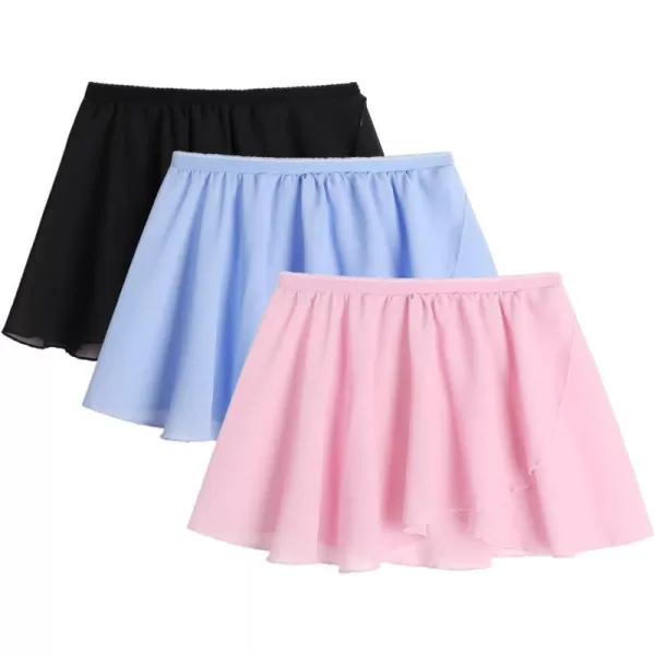 Arshiner Girls Ballet Skirts Dance 3 Pack Chiffon Wrap