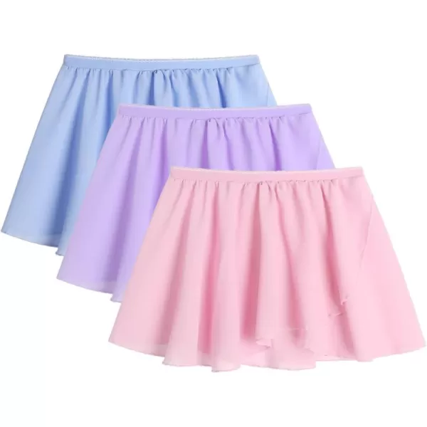 Arshiner Girls Ballet Skirts Dance 3 Pack Chiffon Wrap