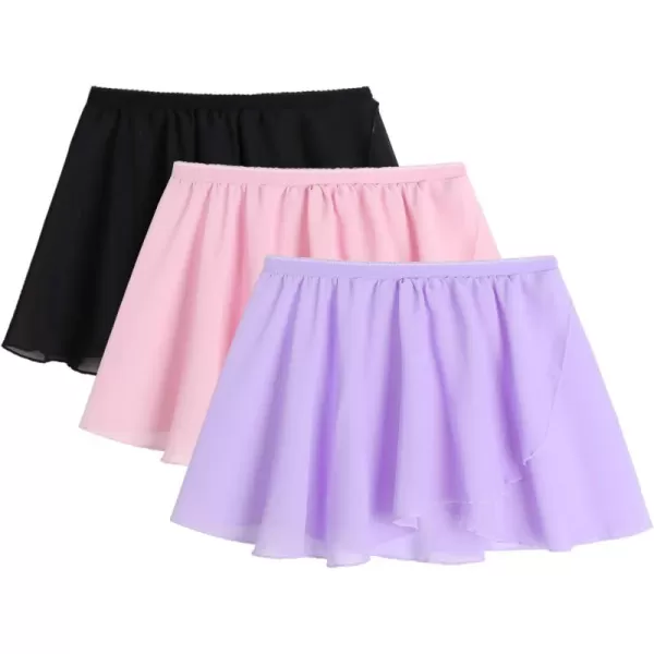 Arshiner Girls Ballet Skirts Dance 3 Pack Chiffon Wrap