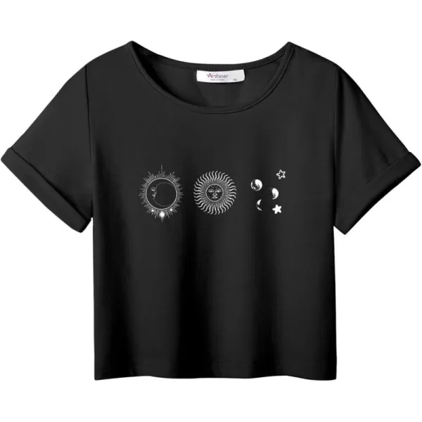 Arshiner Girls Crop Tops Short Sleeve Tie Dye Summer T Shirt Crewneck Rolled Cuffs Fashion Shirts Tee