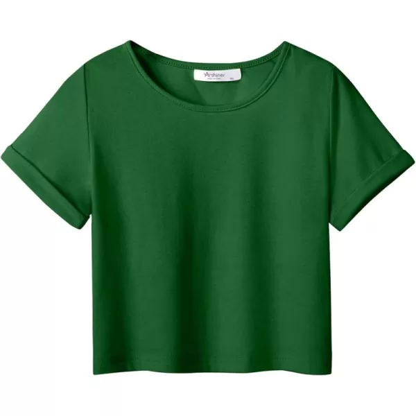 Arshiner Girls Crop Tops Short Sleeve Tie Dye Summer T Shirt Crewneck Rolled Cuffs Fashion Shirts Tee