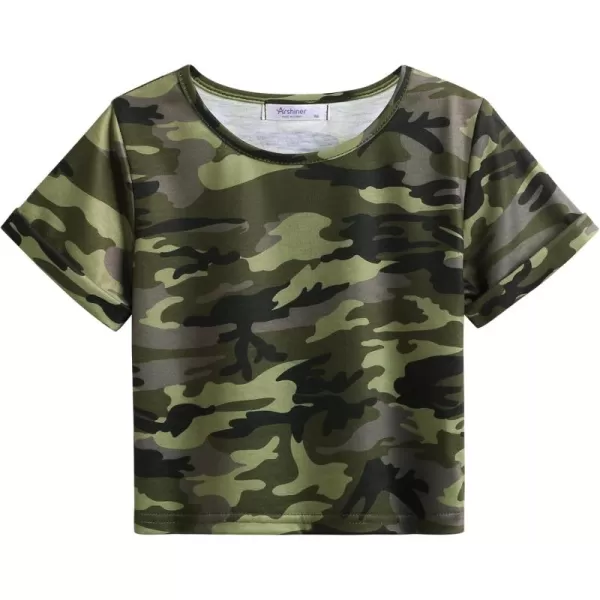 Arshiner Girls Crop Tops Short Sleeve Tie Dye Summer T Shirt Crewneck Rolled Cuffs Fashion Shirts Tee