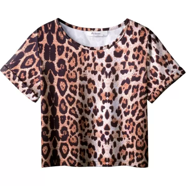 Arshiner Girls Crop Tops Short Sleeve Tie Dye Summer T Shirt Crewneck Rolled Cuffs Fashion Shirts Tee