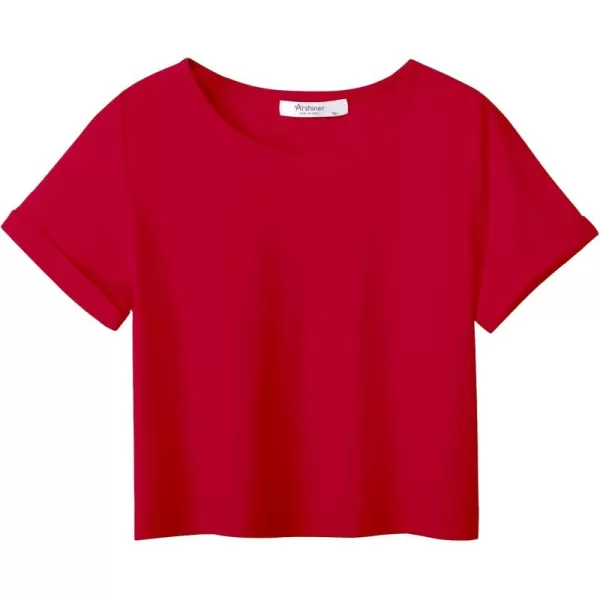 Arshiner Girls Crop Tops Short Sleeve Tie Dye Summer T Shirt Crewneck Rolled Cuffs Fashion Shirts Tee