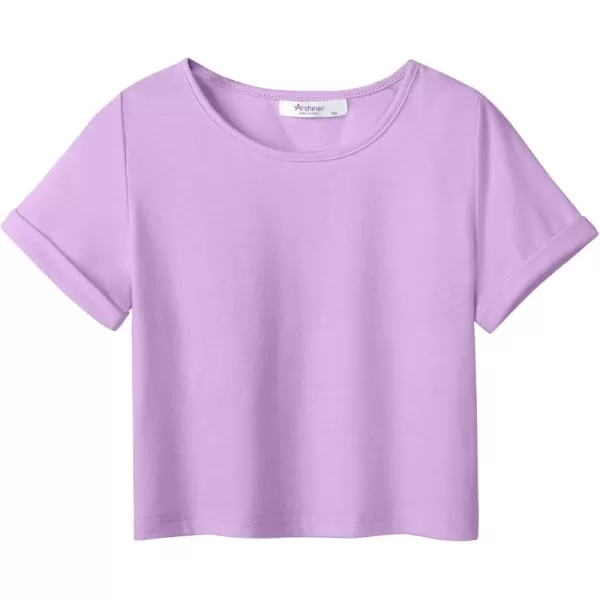 Arshiner Girls Crop Tops Short Sleeve Tie Dye Summer T Shirt Crewneck Rolled Cuffs Fashion Shirts Tee