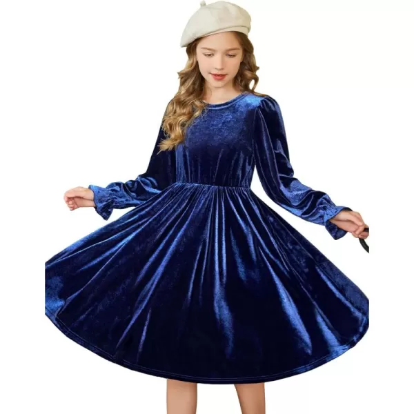 Arshiner Girls Dresses Velvet A Line Casual Party Dress with Pockets