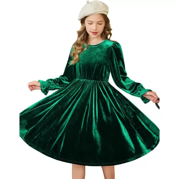 Arshiner Girls Dresses Velvet A Line Casual Party Dress with Pockets