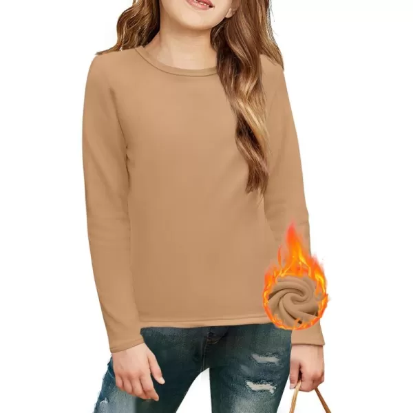 Arshiner Girls Long Sleeve Shirts So Soft Fashion Crewneck Thermal Tunic Tops Blouse Tee 3-12 Years
