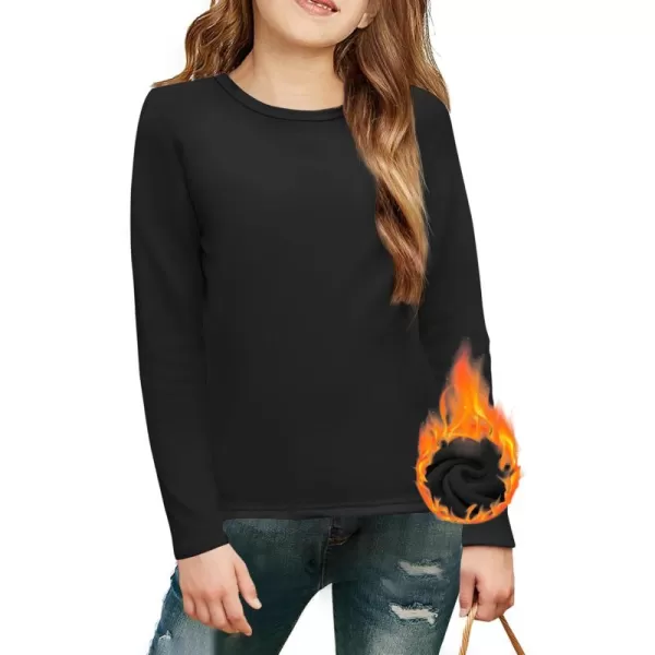 Arshiner Girls Long Sleeve Shirts So Soft Fashion Crewneck Thermal Tunic Tops Blouse Tee 3-12 Years