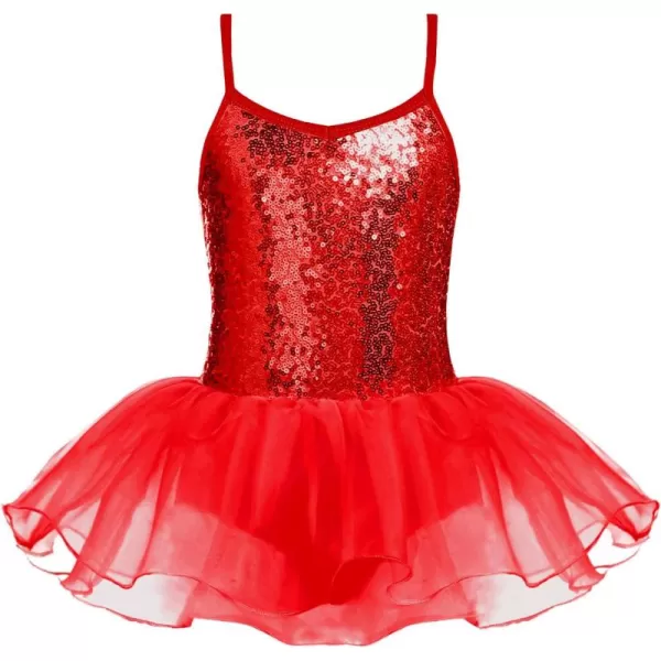 Arshiner Kid Girls Sparkly Sequin Ballet Leotards with Tutu Skirt Dance Dress Sleeveless Ballerina Outfits