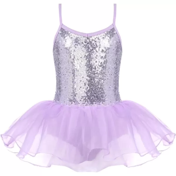 Arshiner Kid Girls Sparkly Sequin Ballet Leotards with Tutu Skirt Dance Dress Sleeveless Ballerina Outfits
