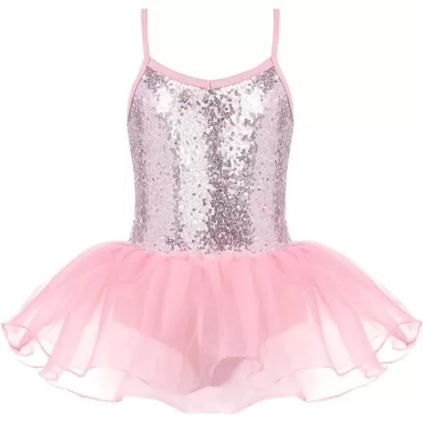Arshiner Kid Girls Sparkly Sequin Ballet Leotards with Tutu Skirt Dance Dress Sleeveless Ballerina Outfits