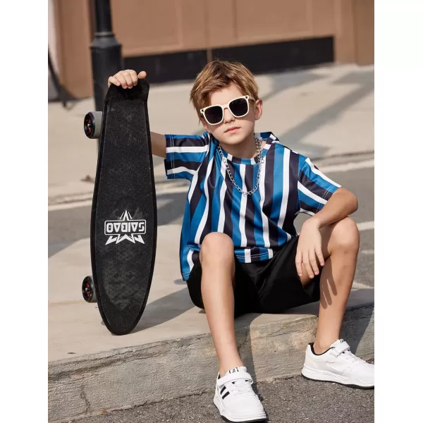 Arshiner Boys Drop Shoulder T-Shirt &amp; Drawstring Waist Shorts with Chain Necklace Summer Casual Outfits 