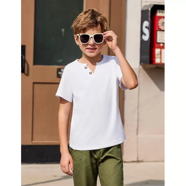 Arshiner Boy's Henley Shirt Soft Style T-Shirt with Multi Color Size 6-16, 2-Pack
