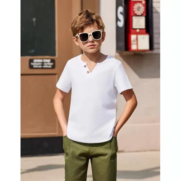 Arshiner Boy's Henley Shirt Soft Style T-Shirt with Multi Color Size 6-16, 2-Pack