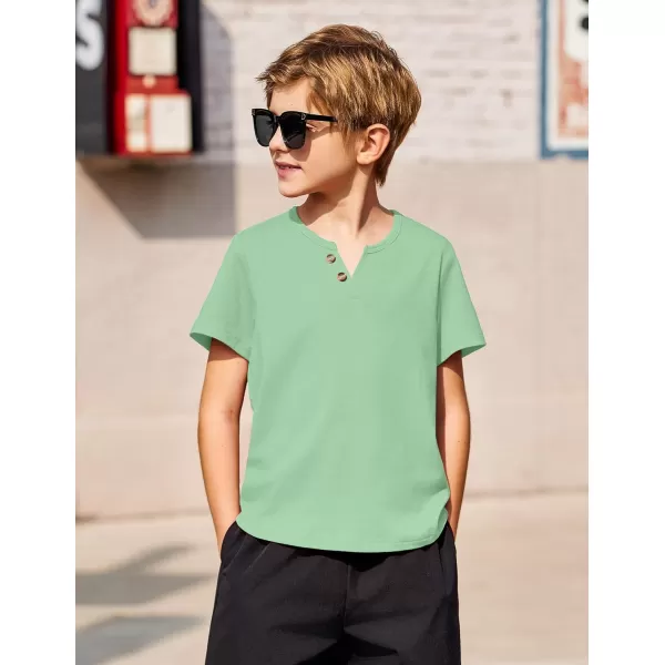 Arshiner Boy's Henley Shirt Soft Style T-Shirt with Multi Color Size 6-16, 2-Pack